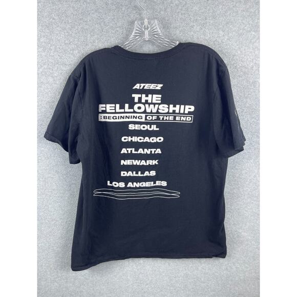 Ateez The Fellowship Tour Shirt Size L Black Short Sleeve Tee K Pop Music Band - Picture 4 of 7